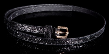Trendy belt with glitter Black